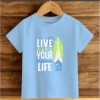 Çocuk Mavi Pamuklu Baskili T-shirt